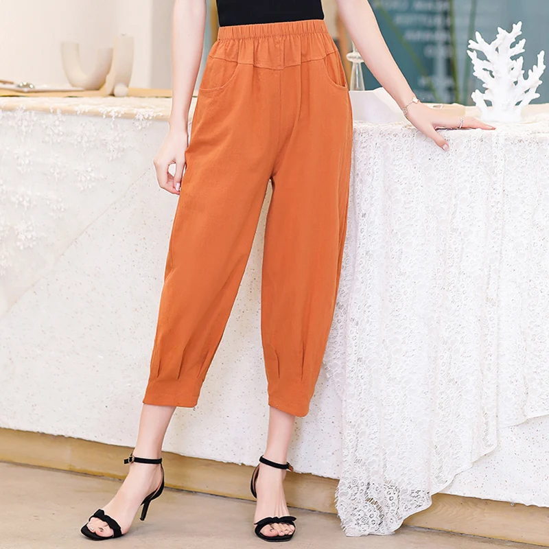 Thin Women Harem Pants 2020 Summer Plus Size OL Style Female Work Suit Pant Loose Female Trousers Capris Thin Women Harem Pants 2020 Summer Plus Size OL Style Female Work Suit Pant Loose Female Trousers Capris