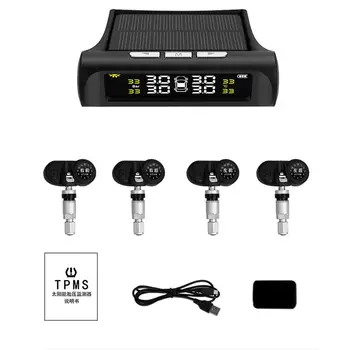 

T2 Car Solar Wireless Tire Pressure Monitor System Tpms Car Tire Pressure Temperature Detection System