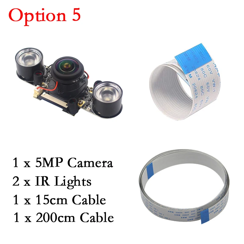 Option 5 5MP Raspberry Pi камера ночного видения 1080P модуль камеры с IR-CUT автоматически для Raspberry Pi 4B 3B 3 B - Цвет: Option 5