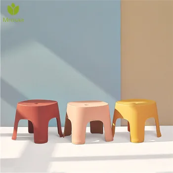 Strong 6 Colors Thicken Plain Children Stools Living Room Non-slip Bath Bench Child Stool Changing Shoe Stool Children Furniture
