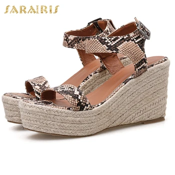 

Sarairis Fashion New Design Mix Color INS Hot Sandals Woman Shoes Dropship Wedge High Heels Platform Buckle Strap Summer Sandals