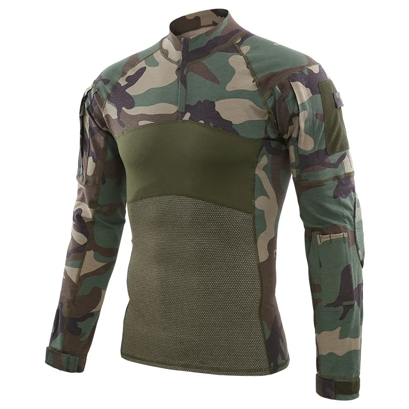 Военная форма, боевая рубашка для мужчин, штурмовая тактическая камуфляжная американская армейская футболка, топы с длинными рукавами, Мужская Уличная тренировочная одежда - Цвет: Jungle 1006