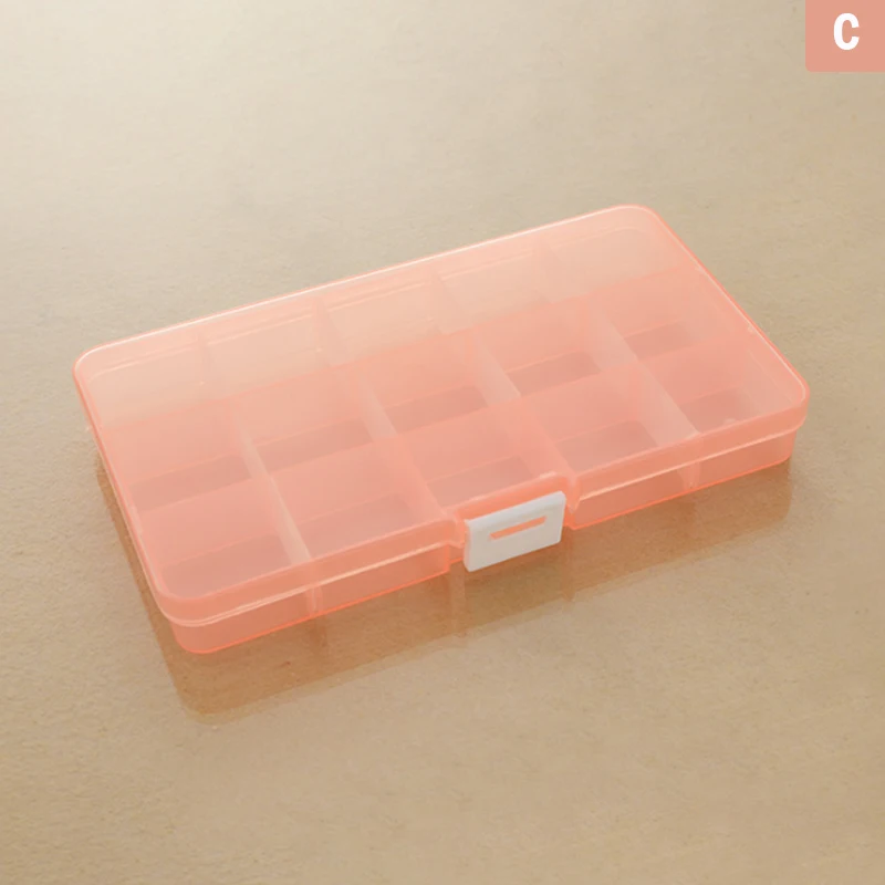 15Grids Jewelry Storage Box Pill Case Organizer Holder Nail Bead Container  Emp *