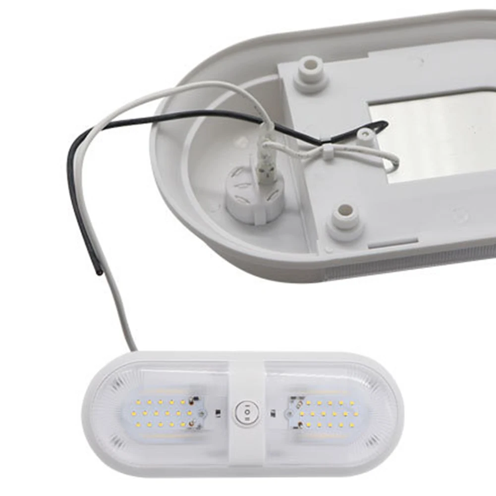Double Lamp 12V Led Thin Car Simple Replacement With Switch Modification High Brightness Interior Accessories RV Ceiling Light Boat Trailer - Цвет: Double Lamp