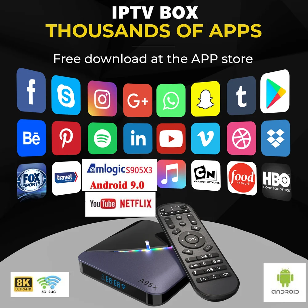 A95X F3 Air Android tv box Smart Box Amlogic S905X3 Android9.0 TV 8K RGB светильник медиаплеер 4K Netflix без