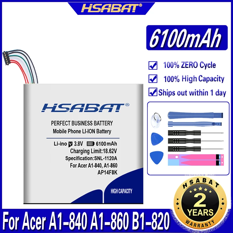 HSABAT AP14F8K 6100mAh аккумулятор для Acer A1-840 A1-860 B1-820 B1-830 WiFi 16GB B1-850 One 8 GT-810 A1-850 B1-810 |