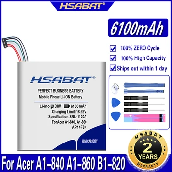 

HSABAT AP14F8K 6100mAh Battery for Acer A1-840 A1-860 B1-820 B1-830 B1-850 WiFi 16GB GT-810 One 8 A1-850 B1-810 W1-810 Batteries