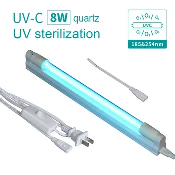 

8W Germicidal Sterilizer UV LED lamp 110v 220v Ultraviolet Quartz linear Light Ozone Generator Disinfection Deodor Bar Tube
