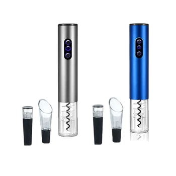 

2 Set Electric Bottle Opener Set Home Wine Bottle Opener Four Set Wine Opener(Battery Models) - Silver Grey & Blue