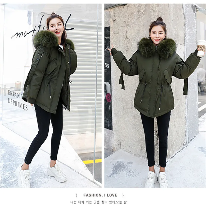 S-3XL, женская зимняя парка, куртка, пальто, с подкладкой, с капюшоном, утолщенная, Анорак, пуховик, пальто, большой размер