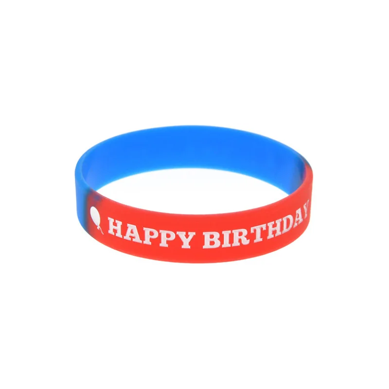 blue red OneBandaHouse 1 шт с днем рождения силиконовый резиновый браслет Молодежный Размер - Окраска металла: blue red