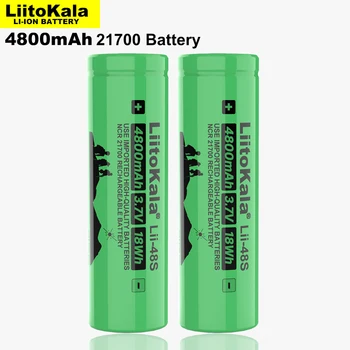 

2PCS LiitoKala Lii-48S 3.7V 4800mAh 21700 battery 9.6A power 2C Rate Discharge ternary lithium batteries DIY Electric bicycle