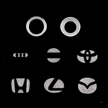 

Car steering wheel logo diamond sticker For Honda Toyota Lexus Mazda Hyundai Volvo interior decoration stickers Auto Accessories