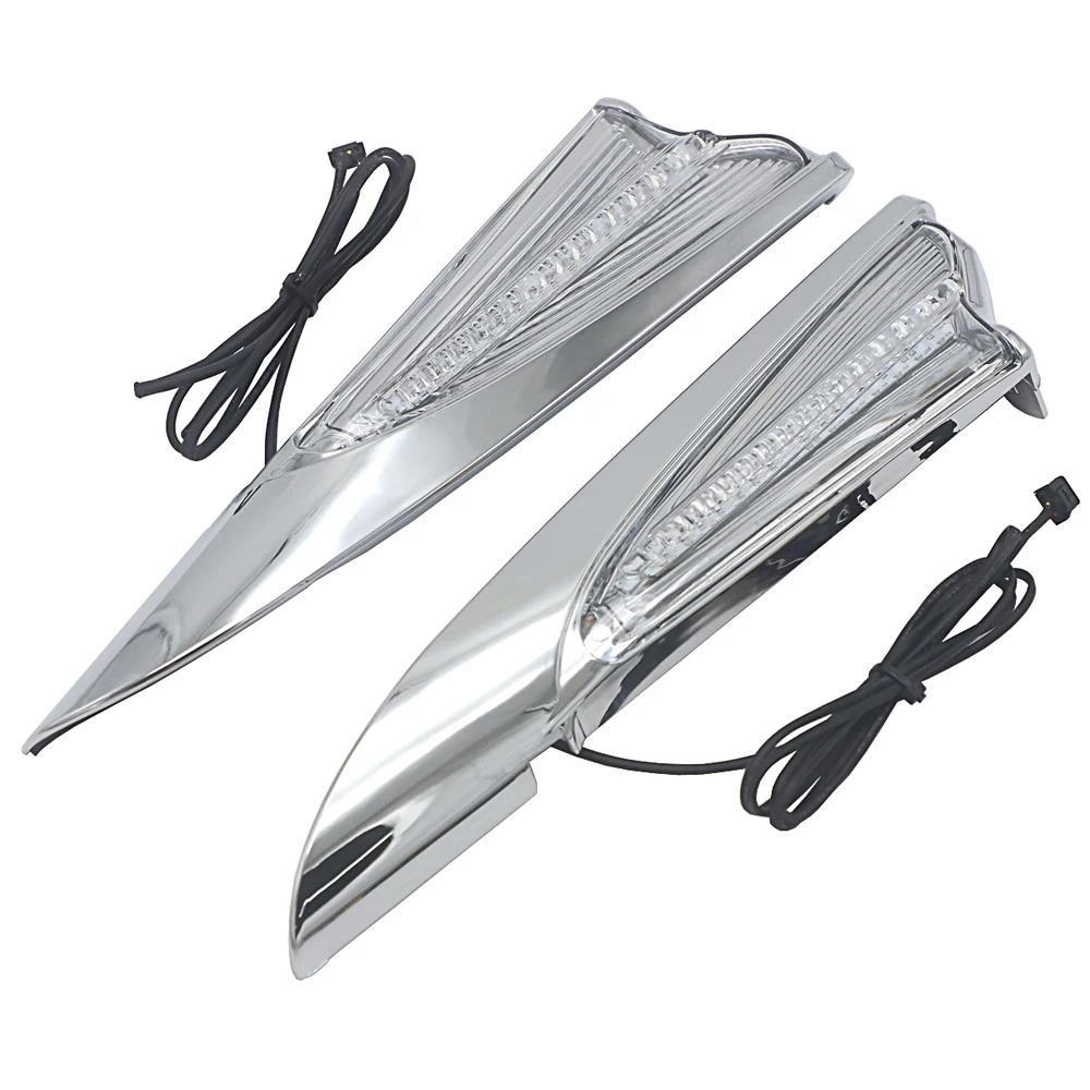 NEW For HONDA Gold Wing GL 1800 Goldwing GL1800 & F6B -UP Motorcycle Saddlebag Accent Swoop LED Light Case Cover Chrome