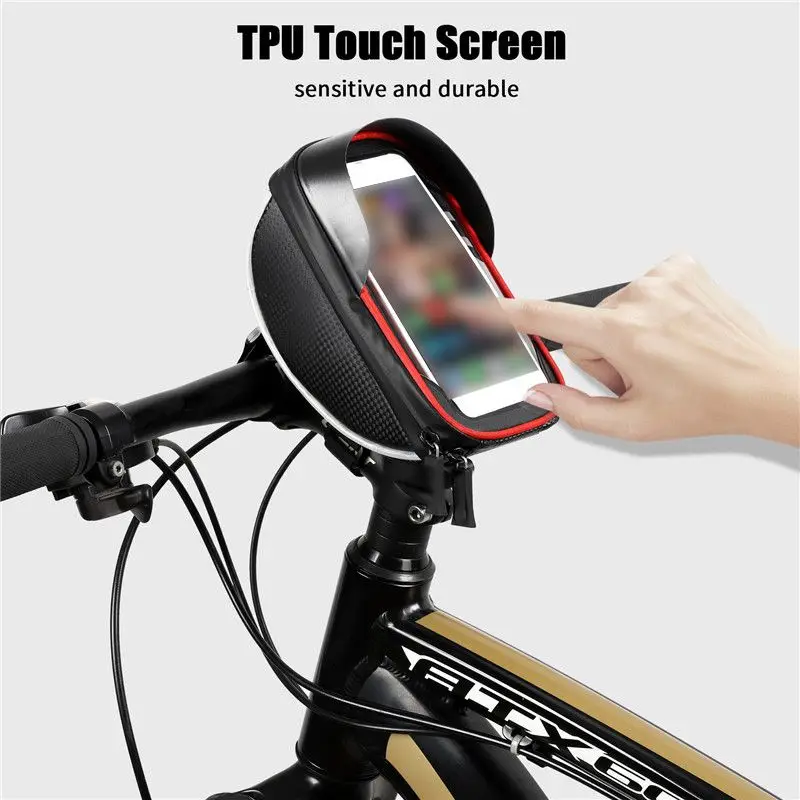 

Bicycle Front Tube Rack Package Comes With Colored Lights Mountain Bike Waterproof Mobile Phone BagTouch Screen