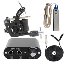 Coil Tattoo Machine Gun Kit Set with Tattoo Power Supply Foot Switch Pedal Clip Cord for Tattoo Beginner Supplies