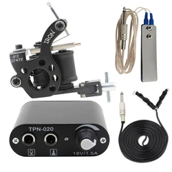 Coil Tattoo Machine Gun Kit Set with Tattoo Power Supply Foot Switch Pedal Clip Cord for Tattoo Beginner Supplies