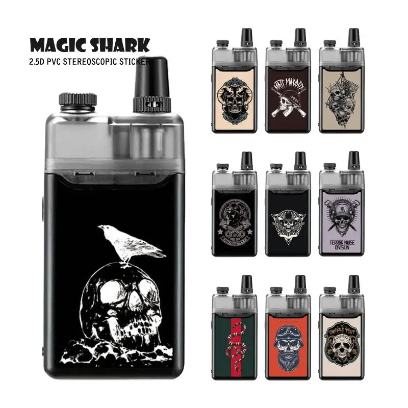 

Magic Shark Fashion Skull Snake Motorcycle PVC Bumpy 2.5D Cover Wrap Skin Film Case Sticker for Orchid