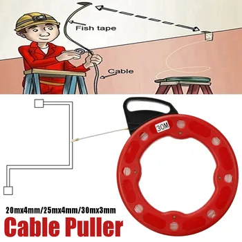

3MM 30M Fiberglass Fish Tape Reel Puller Conduit Ducting Rodder Pulling Wire Cable Ducting Rodder Pulling Wire Cable Puller