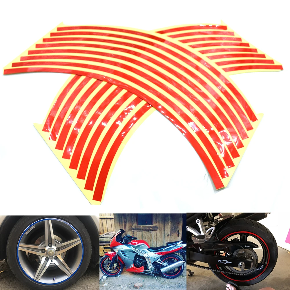 Universal car motorcycle wheel sticker reflective rim stripe tape for BMW K1600 K1200R K1200S R1200R R1200S R1200ST R1200GS r1200gs motorcycle body front beak reflective decal for bmw r 1200 gs universal tailbox personalized sticker accessories