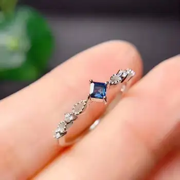 

Natural Blue Sapphire 925 Silver Jewelry Ring Women Fine Jewelry 4mm