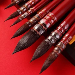 Handmade Squirrel Hair Artist Watercolor Brush Set Wooden Handle Fine Line Paint Brush Water Color Gouache Drawing Art Supplies