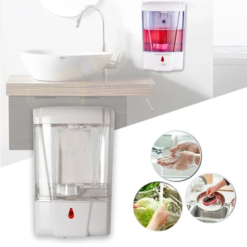 

700ml Touchless Automatic Wall Mounted Home Hotel Handsfree IR Sensor Large Capacity Soap Dispenser Hand Wash Bathroom Sensitive