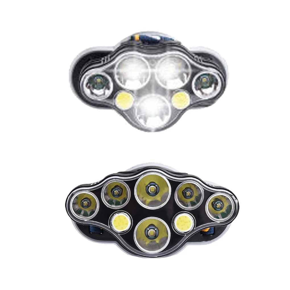 

7/8LED Multi-function Night Fishing Headlight Rechargeable Fead-mounted Flashlight 1600LM/1500LM