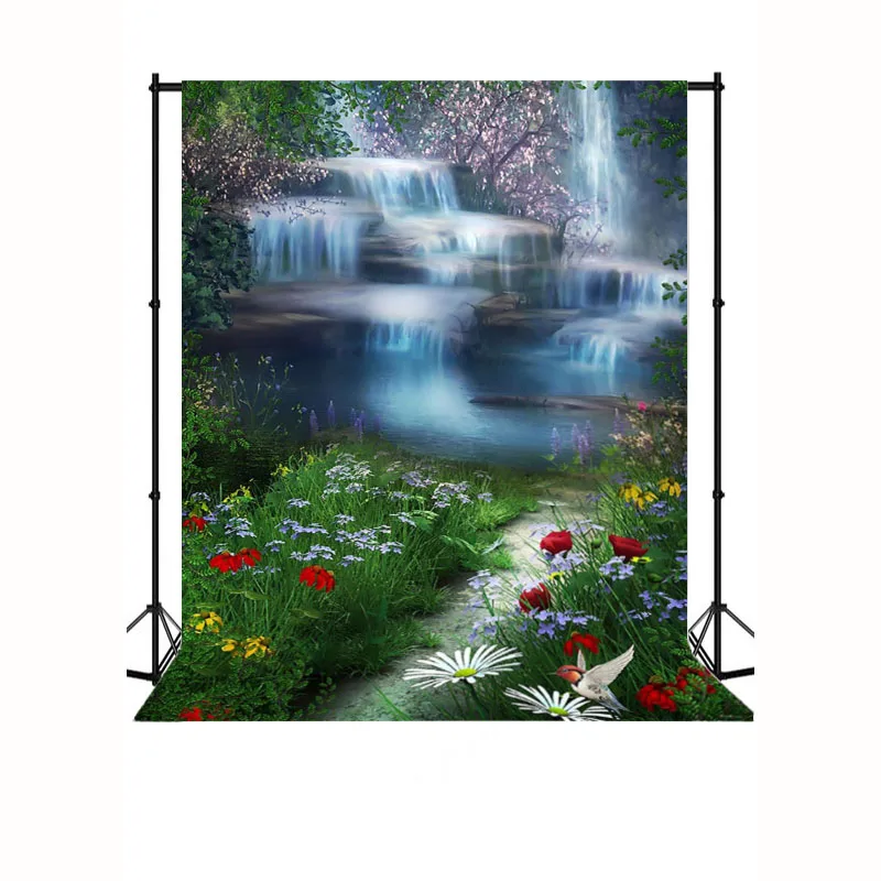 Весенний Сказочный фон водопад фото фон водопад Цветы День рождения детей фотографии фоны для фотостудии