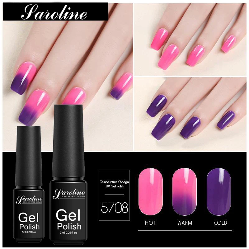 

Saroline Thermal Nail Polish Glitter Temperature Color Gray Series Nail Art Lacquer Varnish Polish Manicure Nail Decoration
