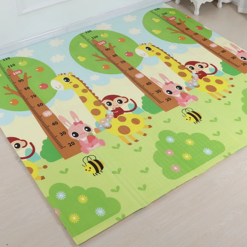 180x200x1 см детский игровой коврик для альпинизма двухсторонний складной коврик с изображением животных из мультфильма Xpe материал мягкий Эко-коврик игрушки для малышей