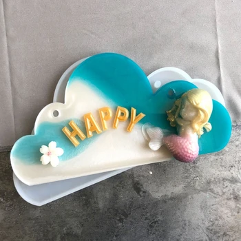 

Crystal Epoxy Resin Mold Doorplate Door Signs DIY Plate Casting Silicone Mould