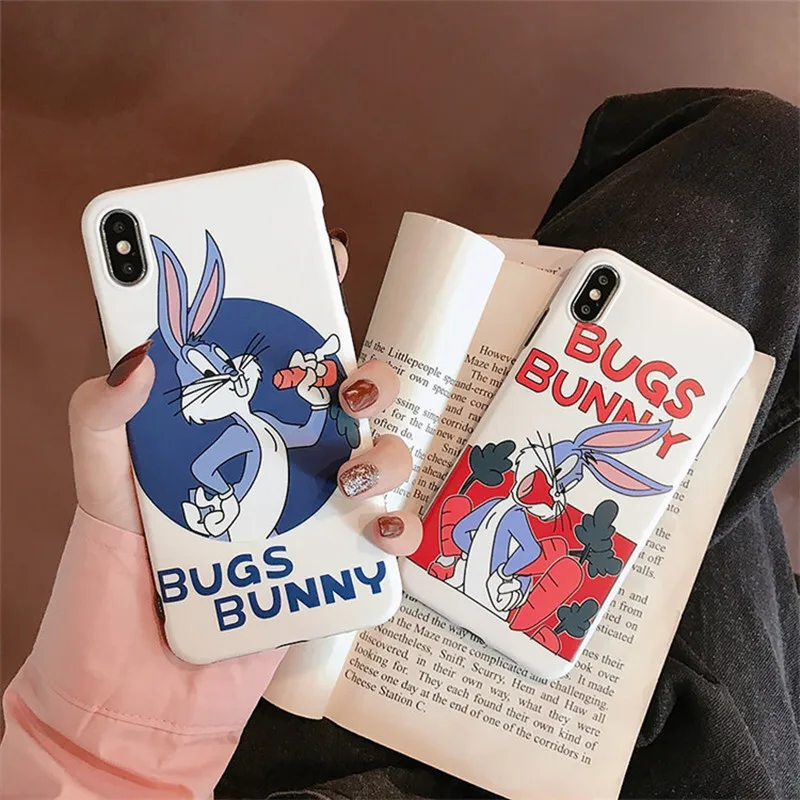 

Cartoon Bugs Bunny Couple Phone case for iPhone 11 Pro XS MAX case Silicone Cover For coque iPhone 7 7Plus 6 6s 8 Plus X XR Case