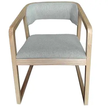 

Solid wood circle chair modern home leisure Fraxinus mandshurica European style dining log with armrest new Chinese