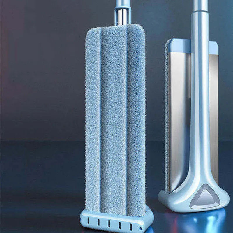 Squeeze Mop Magic No-hand Platt Golvtvätt Aluminiumlegering Stor storlek Head Wringer Mopp Hushållsrengöringsverktyg_voghion.com