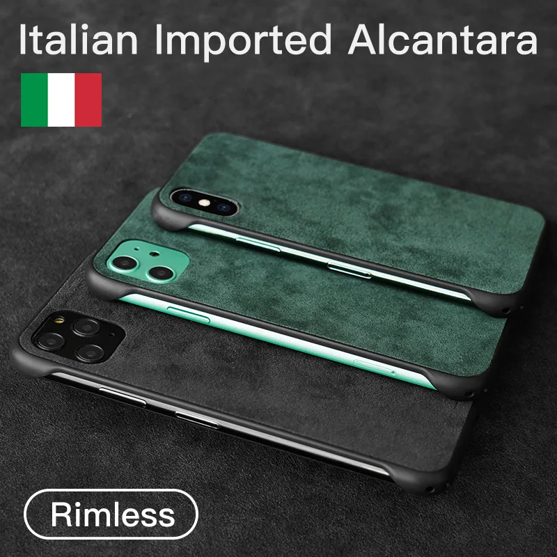 Luxurious Italian Alcantara Case for iPhone 12 Pro Max 11 Xr X Xs Max 6s 7 8 Plus Luxury Artificial Leather Business Phone Cases SE2 Cover