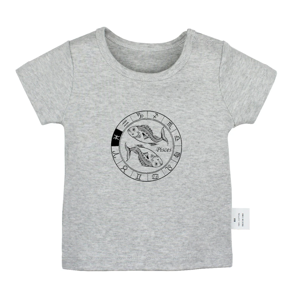 YbBabyYG2024D Cозвездие Скорпион Virgo Aquarius Capricorn Pisces; футболки для новорожденных; однотонные футболки с короткими рукавами для малышей - Цвет: YbBabyYG2024D