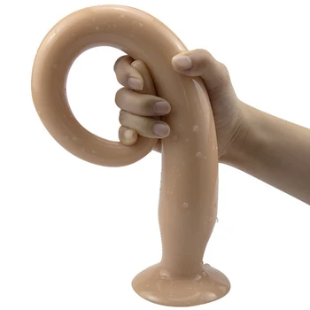 Newest Super Long Anal Whip Soft With Suction Cup G Spot Anal Dildo Man/Women Masturbator Butt Plug Long Dick Anal Toys Massager 3