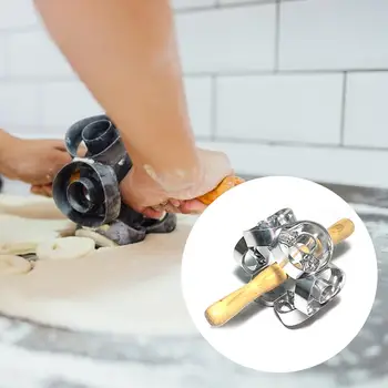 

Revolving Donut Cutter Maker Mold Pastry Dough Metal Baking Roller Kitchen Tools Premium Material Quick Delivery