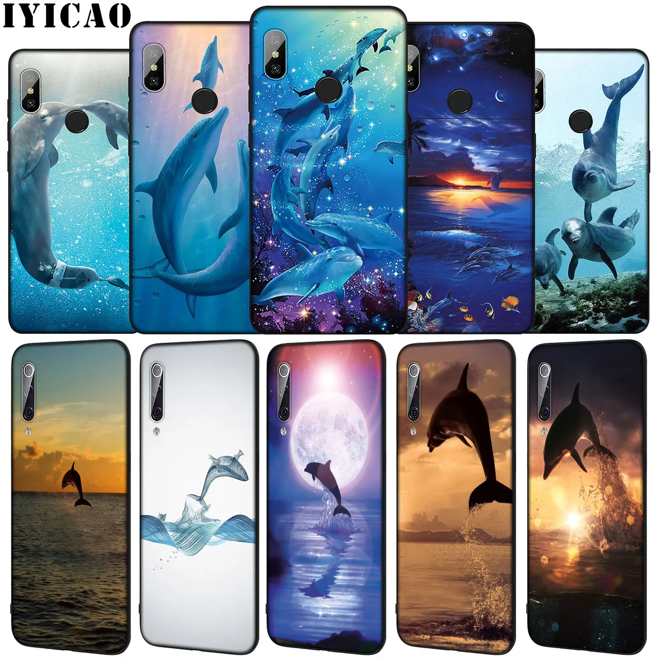 IYICAO Ocean Animal Dolphin Soft Silicone Phone Case for Xiaomi Mi 10 9 9T A3 Pro 8 SE A2 Lite A1 CC9 CC9E 6 pocophone f1 Mi10 | Мобильные