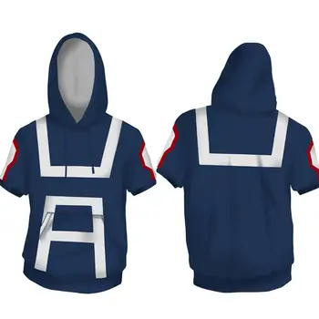 

New My Hero Academia Cosplay Hoodies Sweatshirts Blue Cap Hooded Coat Boku Izuku Shoto Costume