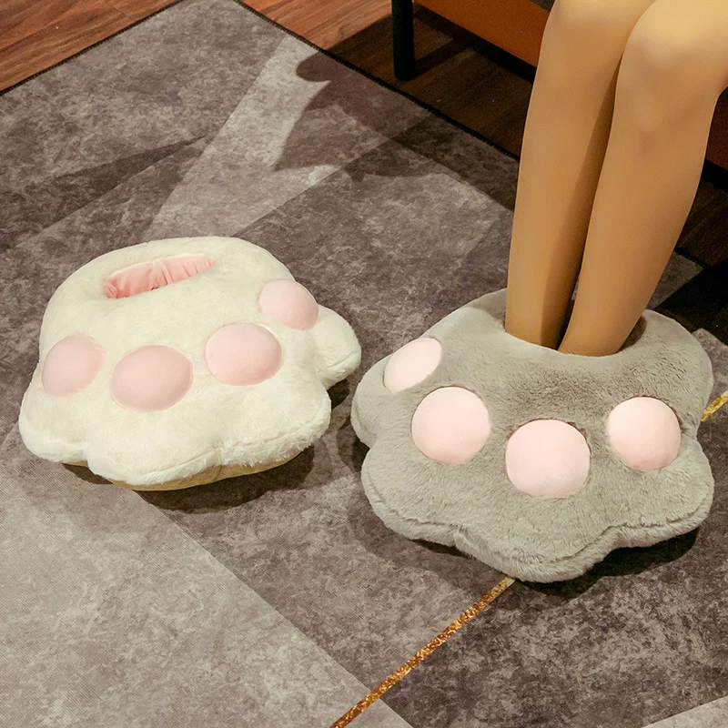 Cartoon Animals Cat's Paw Home Big Feet Women Slippers Warm