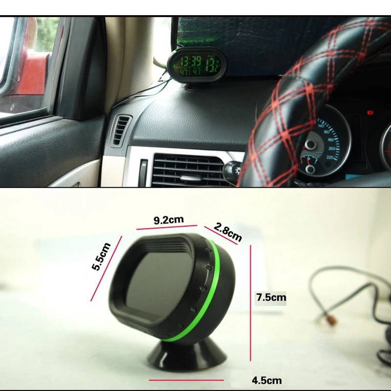Автомобильный монитор напряжения часы цифровой термометр