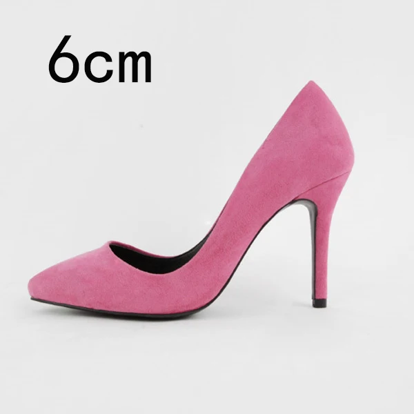 Rose Pumps 6cm Женские туфли-лодочки на каблуке; женская обувь на высоком каблуке; цветная однотонная повседневная обувь с острым носком; модельные туфли; Новое поступление размера плюс - Цвет: Rose Pumps 6cm