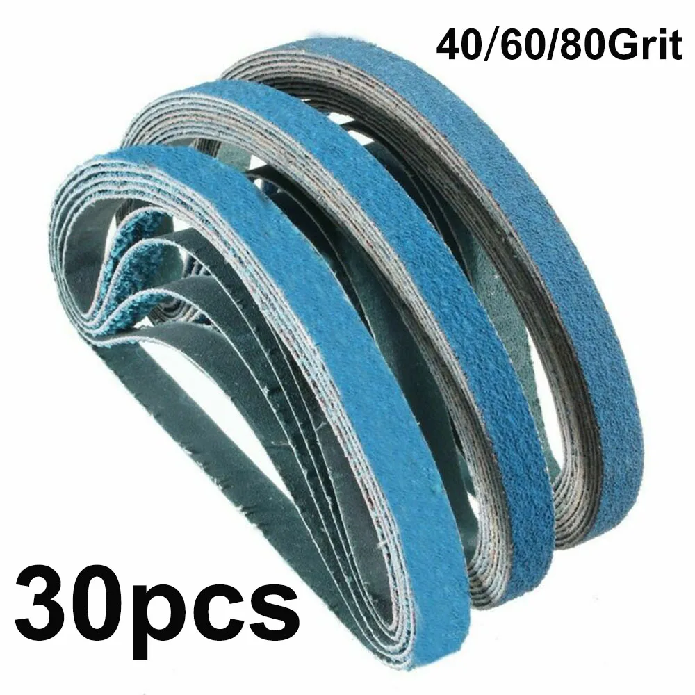 30PCS 1/2 X 18 Inch 40/60/80 Grit Zirconia Sanding Sander Belts Polishing Tool Metal Wood Sanding Belt Accessories