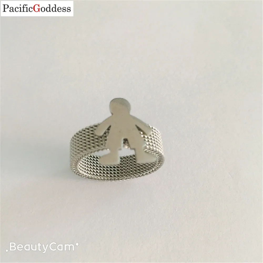 

bear ring Stainless Steel Mesh Ring boy sharp cool Titanium Jewelry for Women Men Wedding Gift free shipping high quality