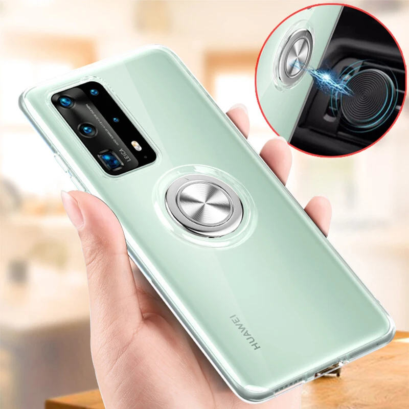 Роскошный прозрачный чехол со стразами для Huawei P40 P20 P30 Pro Lite с магнитным