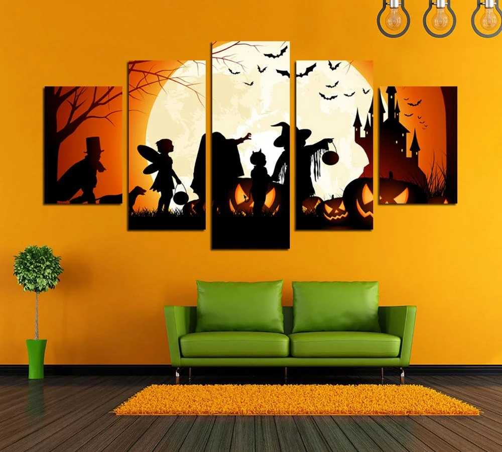 漫画人の影のポスターハロウィーンのお祭りキャンバス絵画壁アート装飾モダンなリビングルームの家の装飾 絵画 書道 Aliexpress