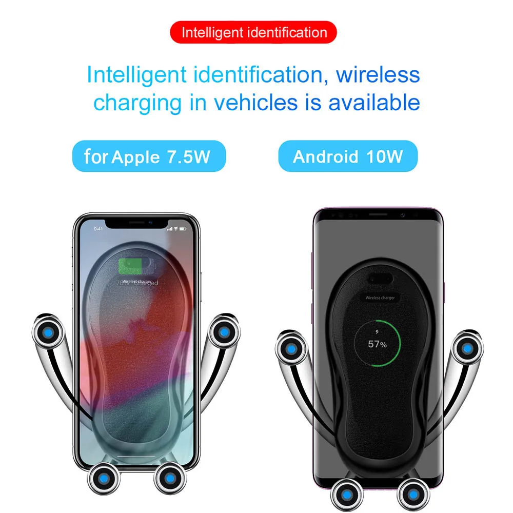 FDGAO 10 Вт Qi автомобильное беспроводное зарядное устройство для iPhone X XS XR 8 11 samsung S10