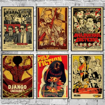 

Quentin Tarantino's Movie Pulp Fiction/Django Unchained Retro Poster kraft paper Vintage Poster Prints For Bar And Home Decor
